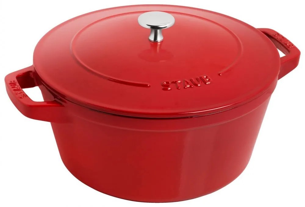 Staub Cocotte 2-dielna sada liatinových hrncov a panvíc 24 cm, čerešňa, 14562406