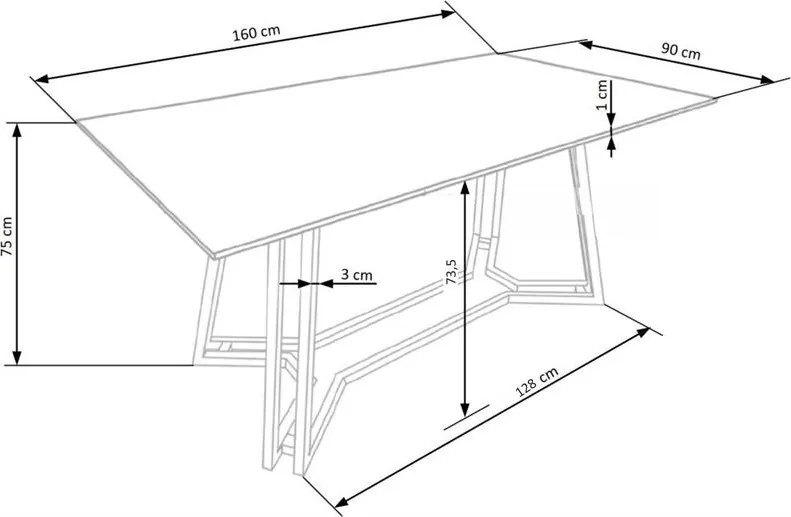 Jedálenský stôl Kamoni (čierny mramor + zlatá) (pre 6 osôb). Vlastná spoľahlivá doprava až k Vám domov. 1028076