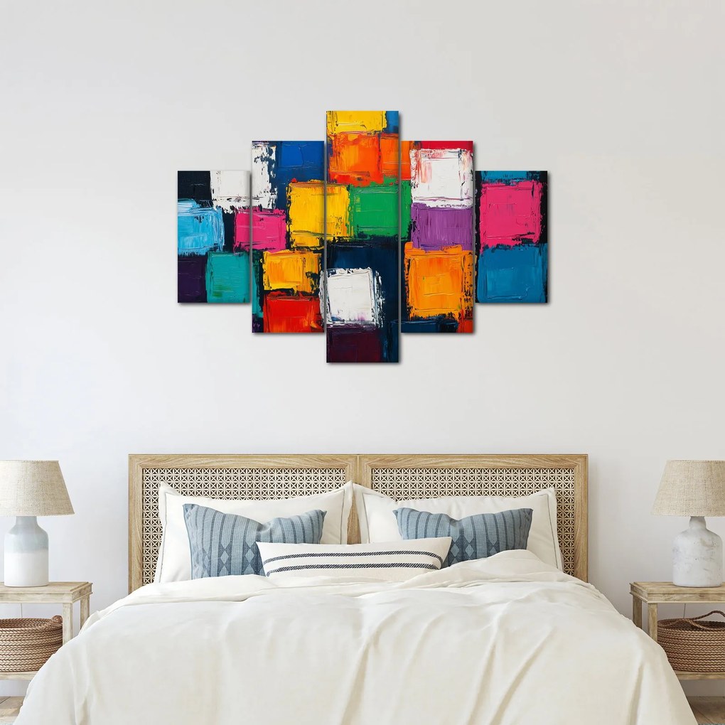 Obraz - Maľba farebných štvorcov (150x105 cm)