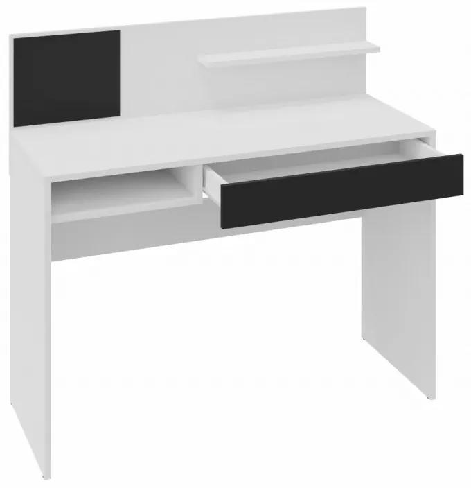 Hector Písací stôl s magnetickou tabuľou Magio 110 cm biely/čierny