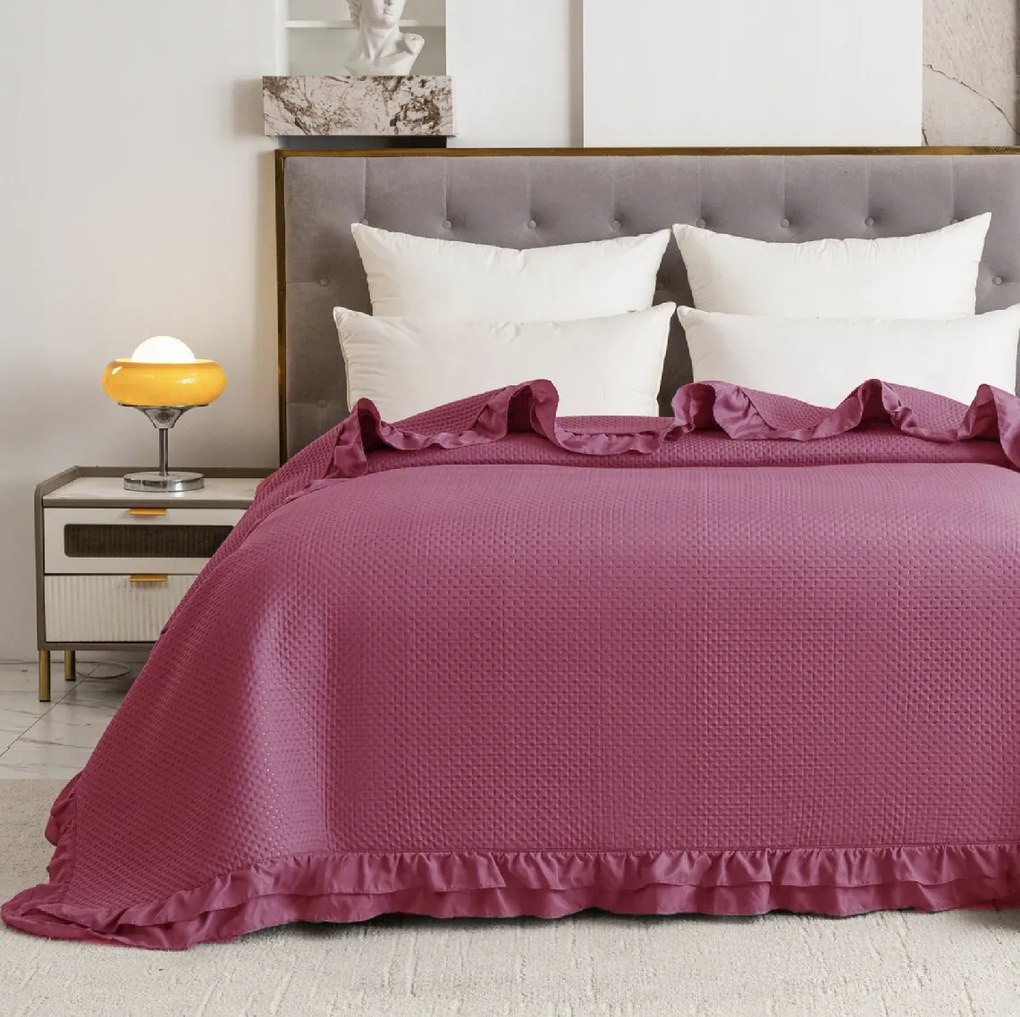 Prehoz na posteľ MONTEGO, tmavoružový Rozmer: 200 x 220 cm