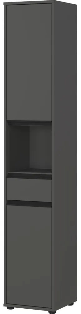 Antracitová vysoká úzka kúpeľňová skrinka 33x181 cm Lemont – Germania