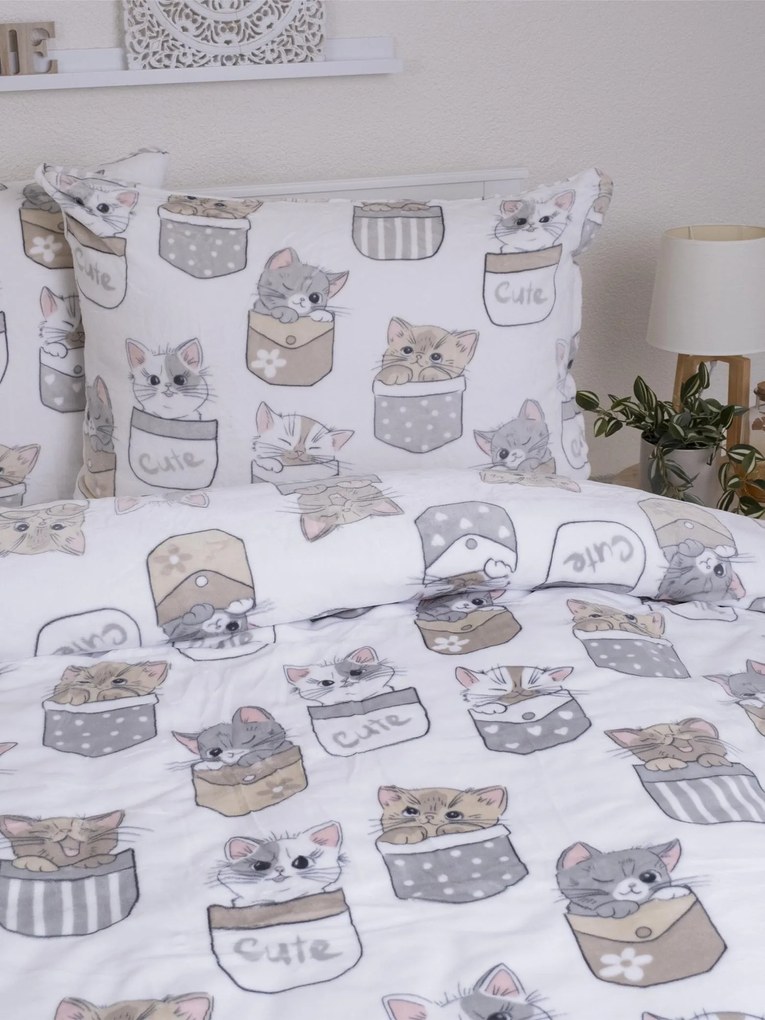 Obliečky mikroplyš Exclusive – Mačičky vo vrecku