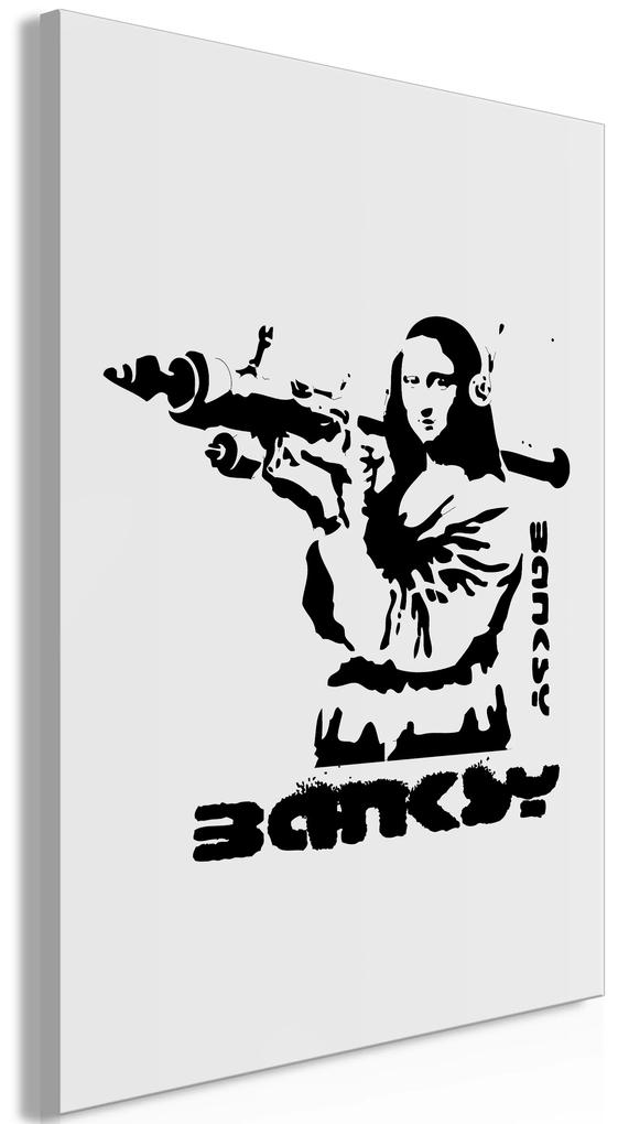 Artgeist Obraz - Mona Lisa with a Bazooka (1 Part) Vertical Veľkosť: 60x90, Verzia: Premium Print