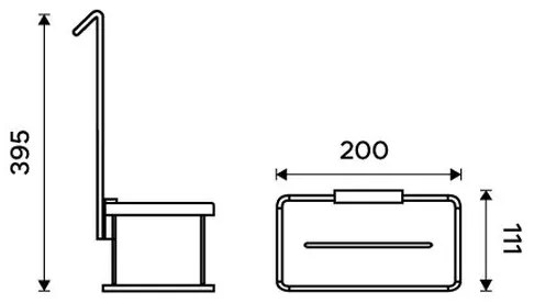 NIMCO Ki 14015H-B-26 - Nástenná polica do sprchy KIBO lesklý chróm