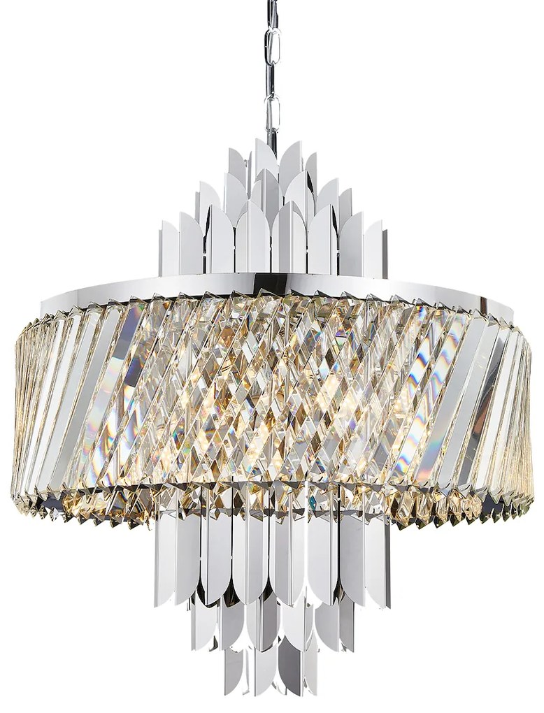 EUlight Luster Margot, 1x krištáľové/chrómové kovové tienidlo, (fi 55cm), ch