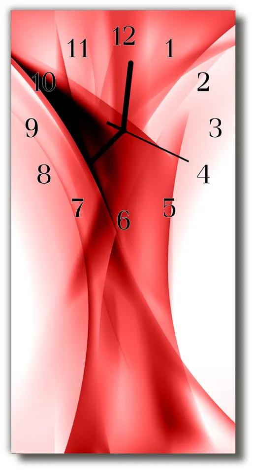 Sklenené hodiny vertikálne Umelo grafické červené 30x60 cm