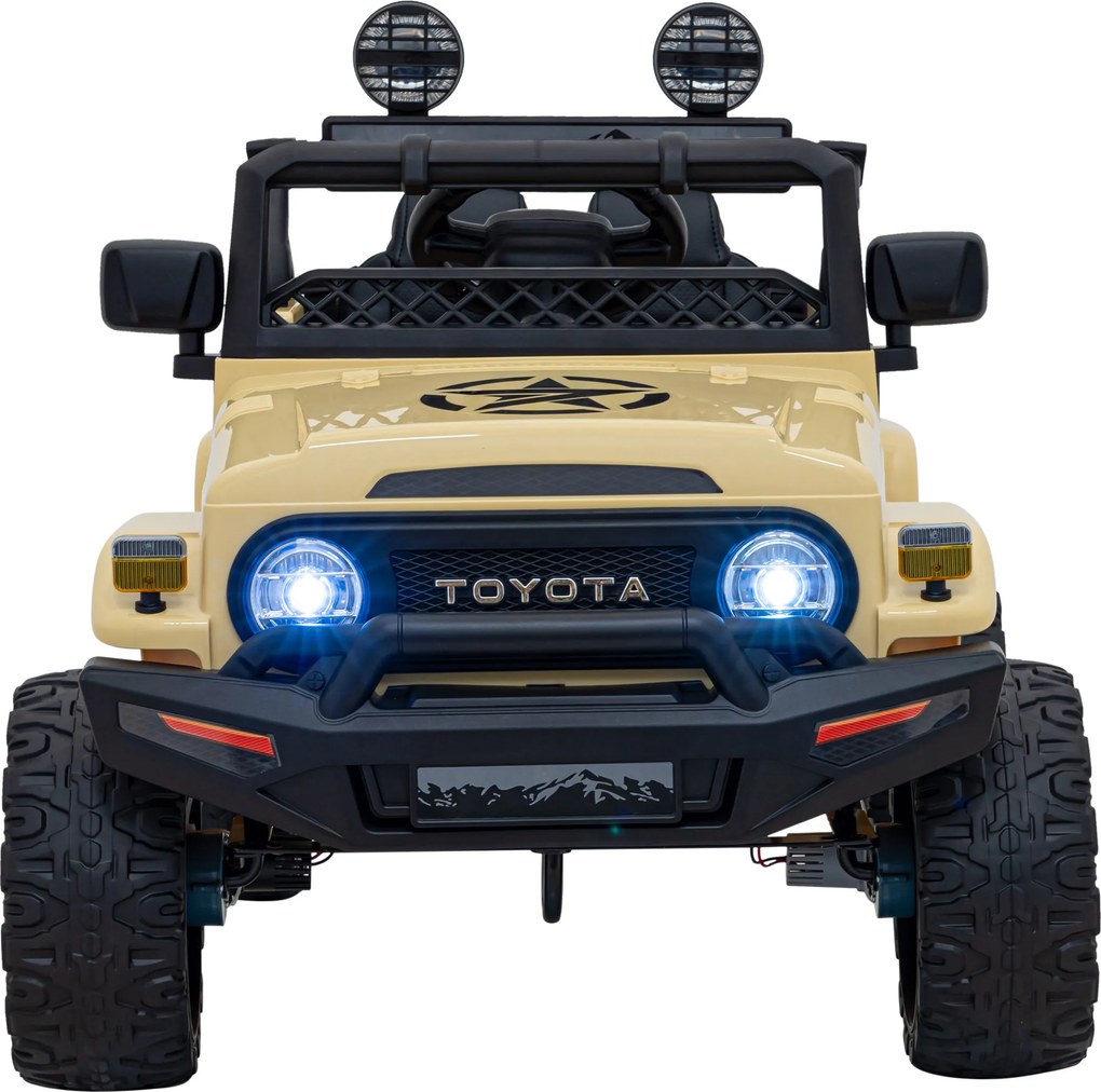 Ramiz Toyota FJ Cruiser pre deti béžová + diaľkové ovládanie + pohon 4x4 + LED audio + EVA + pomalý štart