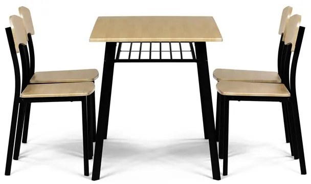 Autronic BONTEC Jedálenský set so 4 stoličkami, 110x70x76cm, mdf, dub, AUT-O2222 OAK Farba: Prírodné