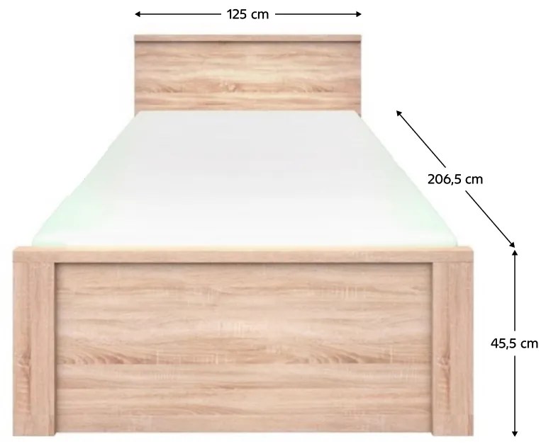 Kondela Posteľ 120, dub sonoma, TOPTY TYP 43