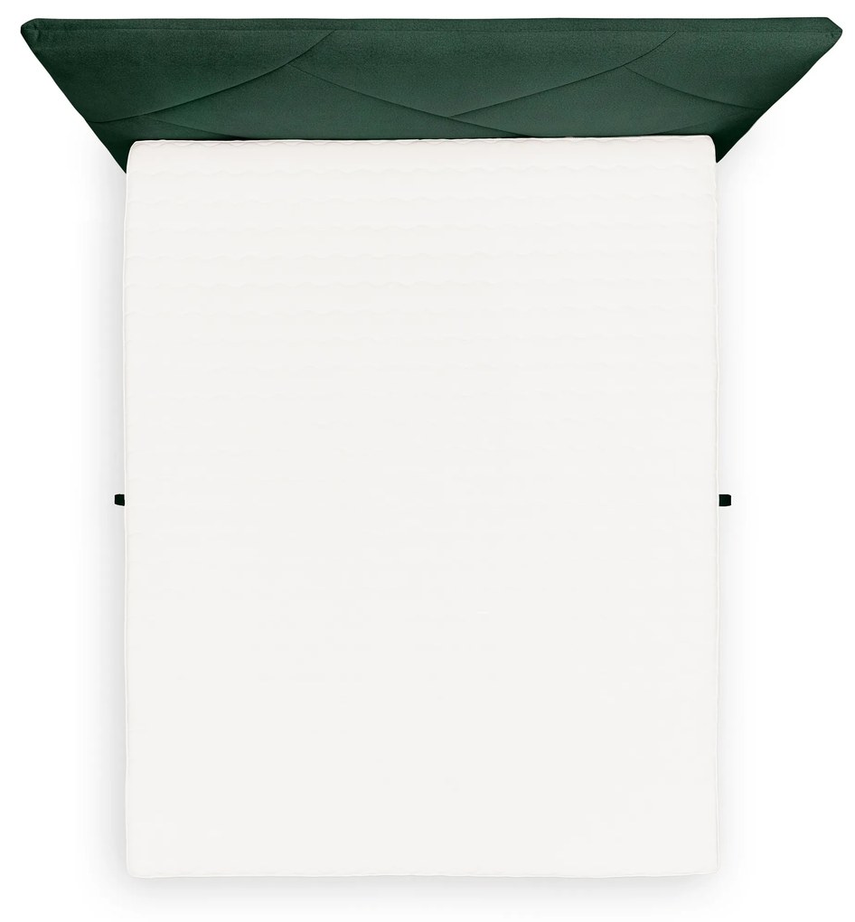 Posteľ Boxspring Wasil 160x200 s úložným priestorom - zelený hydrofóbny zamat Element 12