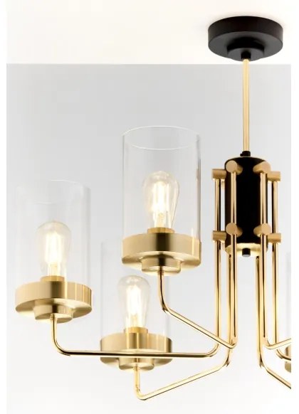 Jupiter 2089 - Luster na tyči RAMIREZ 6xE27/15W/230V zlatá/čierna