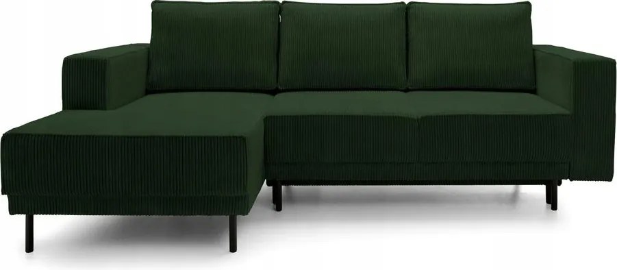 Rohová sedacia súprava Rodriguez mini (L) (tmavozelená čierna)