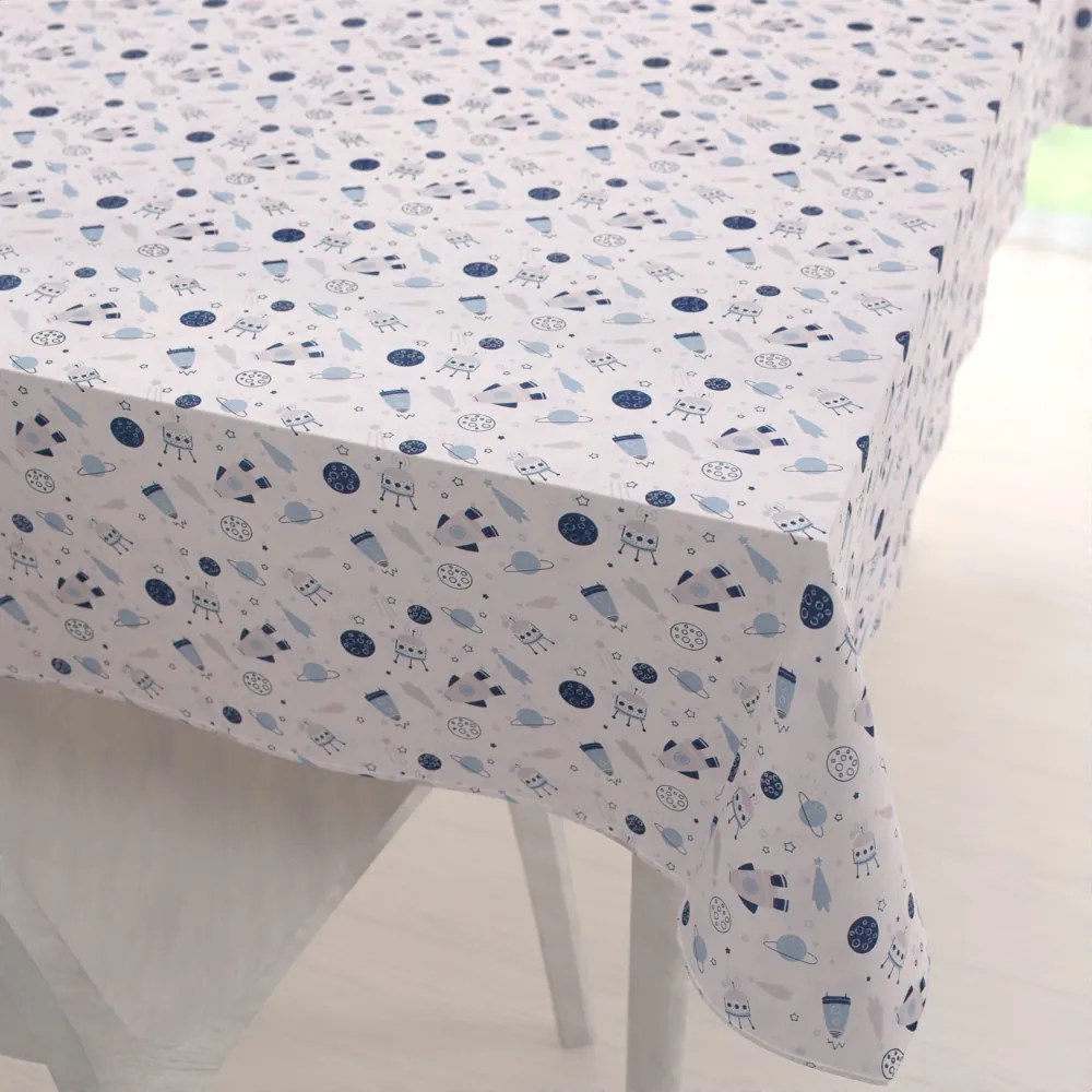 Biante Detský bavlnený obdĺžnikový obrus Sandra SA-199 Autíčka a autobusy 50x100 cm