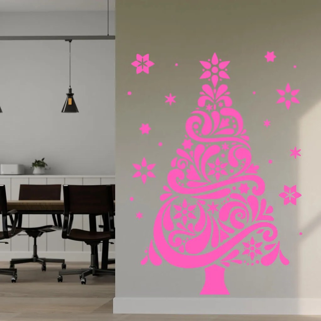 Veselá Stena Samolepka Vianočný strom Farba: bílá, Veľkosť: 60 x 43 cm