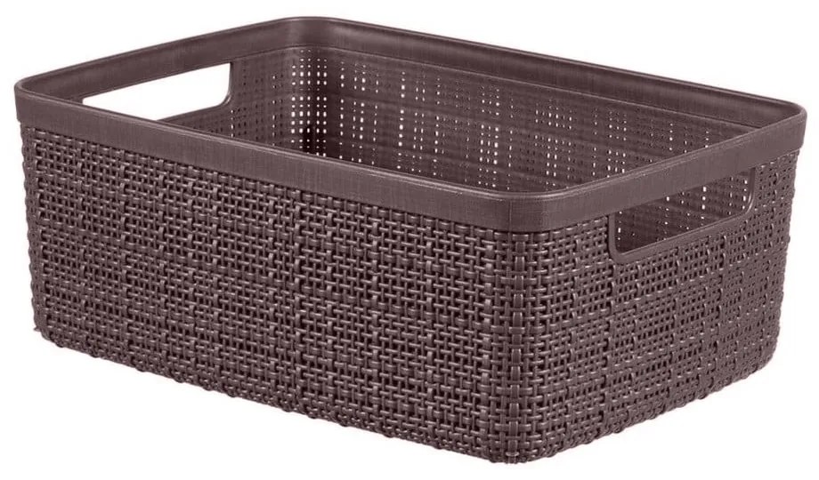 Hnedo-fialový úložný košík Curver Jute, 12 l