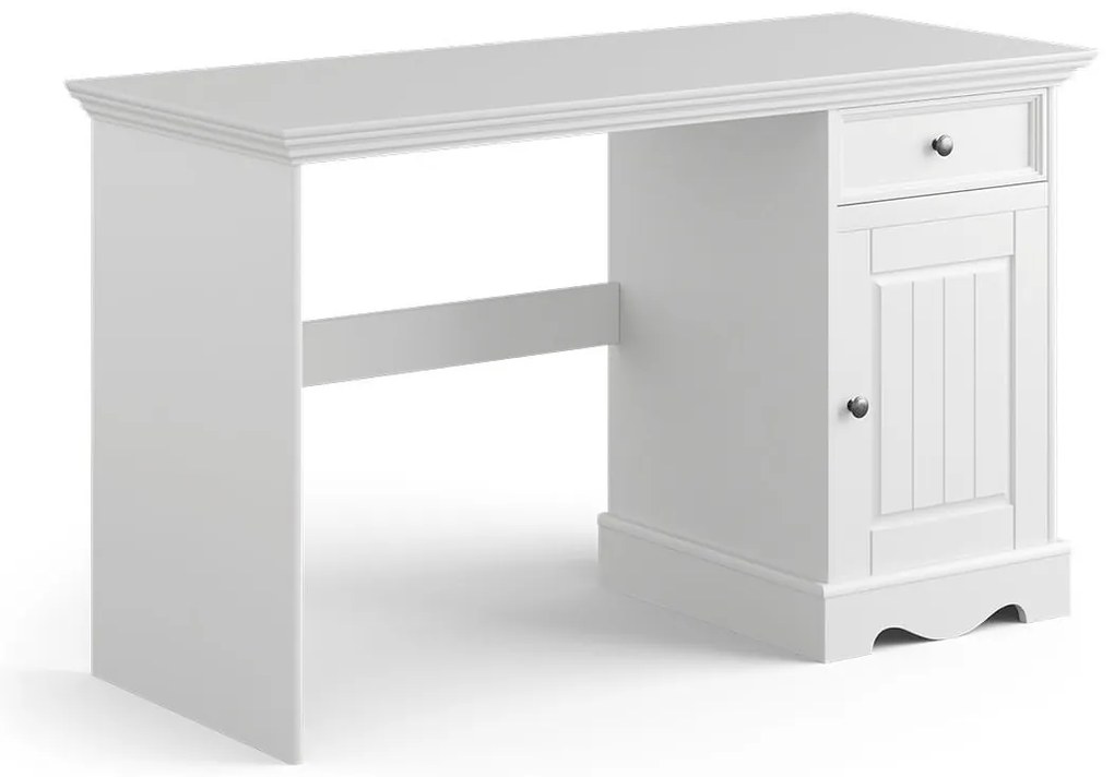 Masívny písací stôl Belluno Elegante 2 - biela