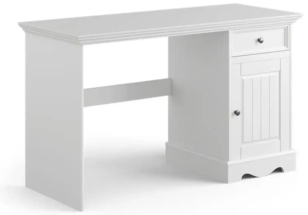 Masívny písací stôl Belluno Elegante 2 - biela | BIANO