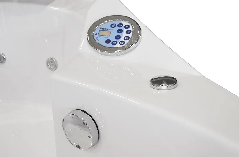 M-SPA - Kúpeľňová vaňa s hydromasážou biela TURBO PLUS 2-miestna 152 x 152 x 67 cm (MSPA10632 TURBO+)