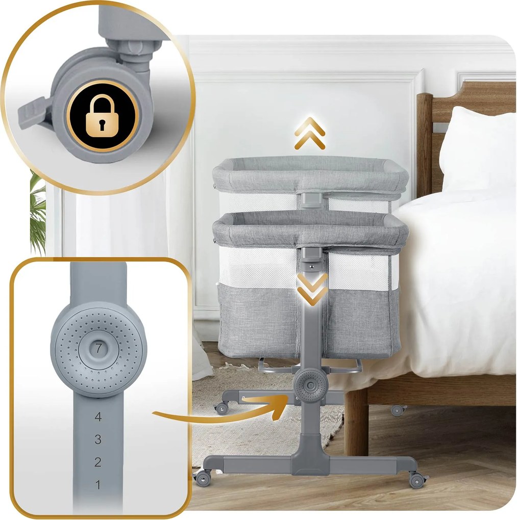 Nukido Prístelka + matrac + NK-243 sivá