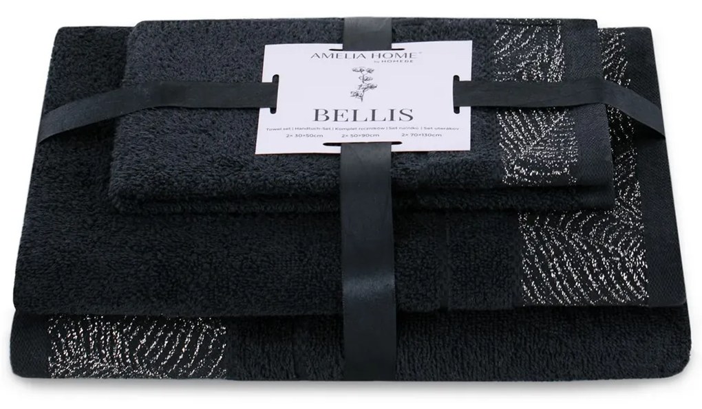 Sada 3 uterákov BELLIS classic style čierná