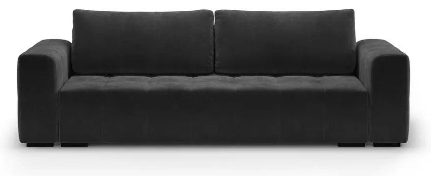 Tmavosivá zamatová rozkladacia pohovka Milo Casa Luca