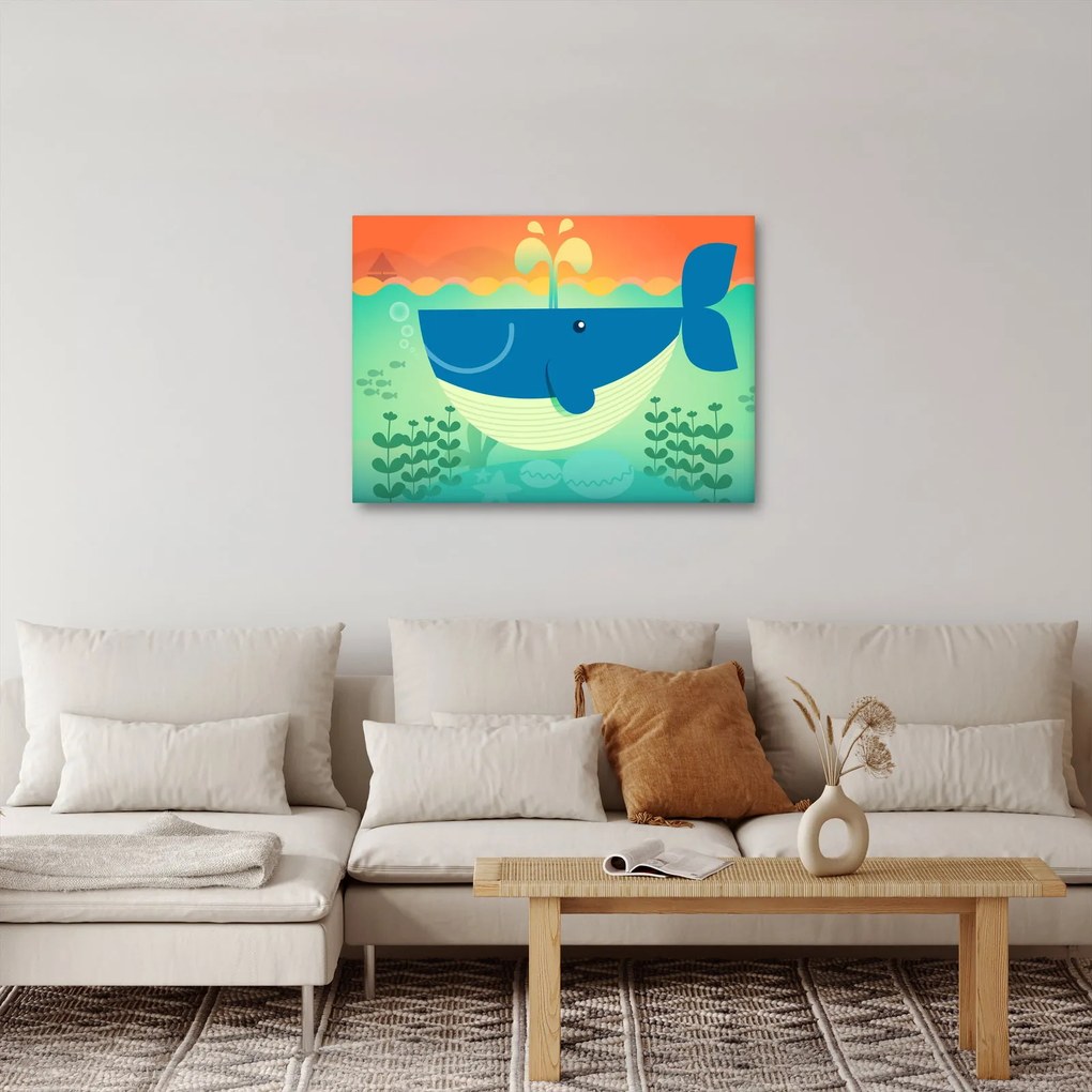 Obraz - Veselá veľryba (70x50 cm)