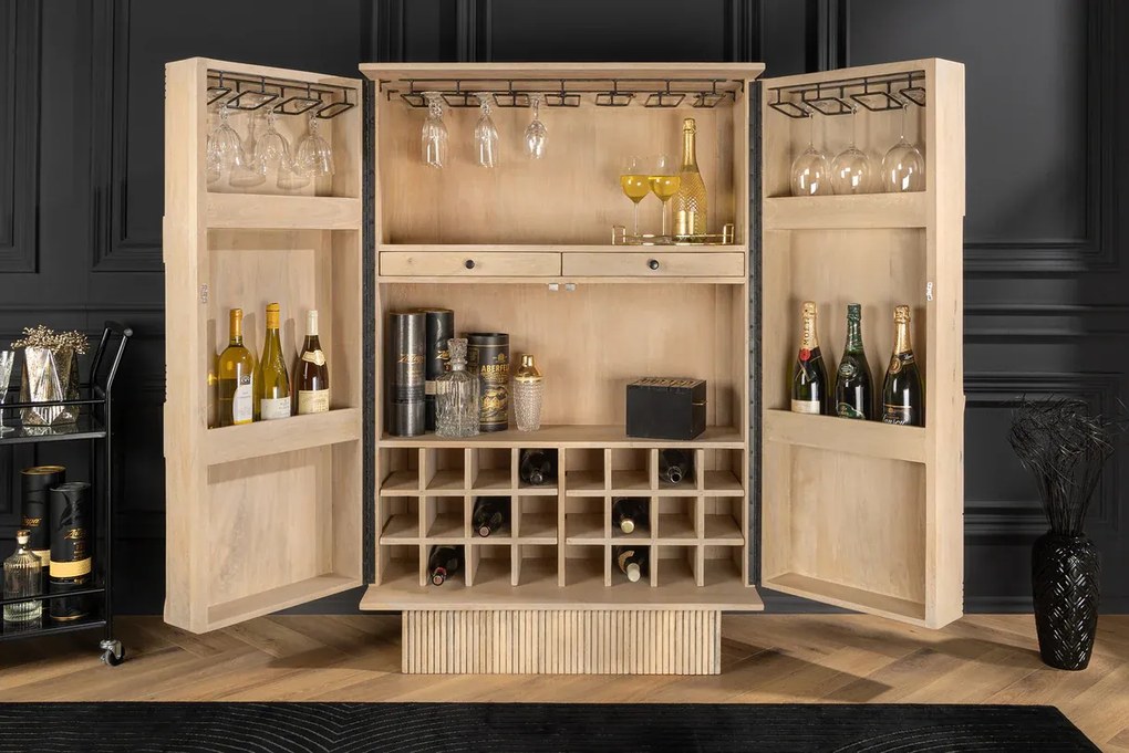 ART DECO komoda 140cm 3D mangové drevo bielo natreté