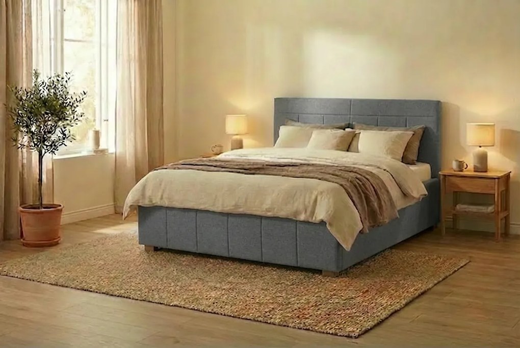 Postel RAM 120x200 cm Svetlosivá S matracom