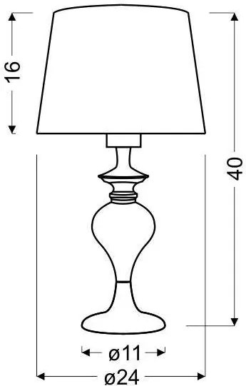 Candellux Strieborná stolová lampa Gillenia pre žiarovku E27 41-11954
