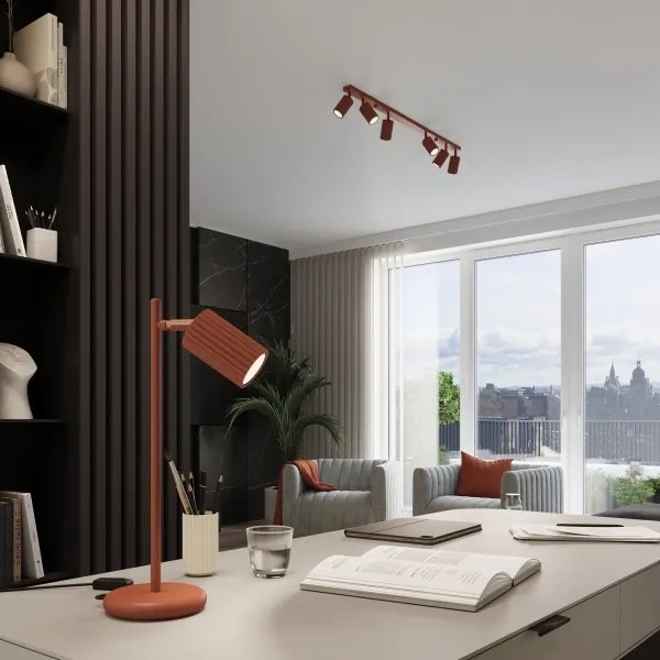 Sollux SL.1642 - Bodové svietidlo KARBON 6xGU10/10W/230V červená