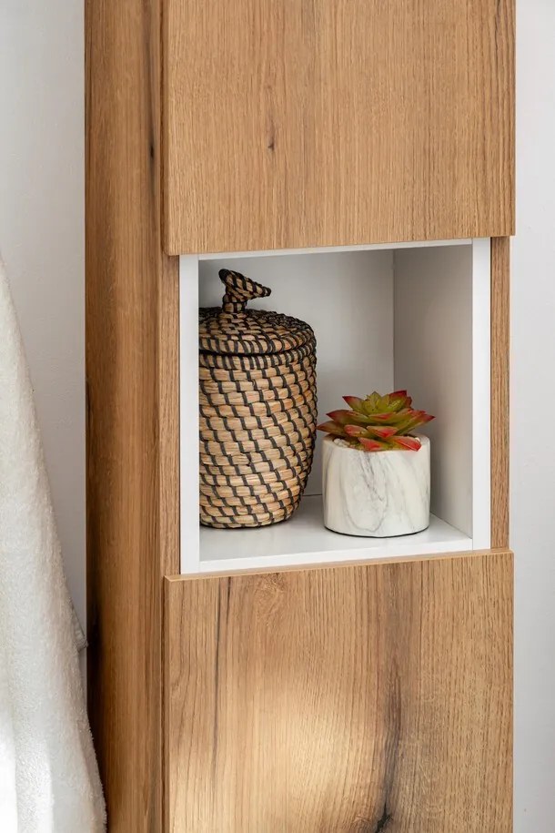 Vysoká kúpeľňová skrinka Nova Oak A 80-03-2D dub evoke