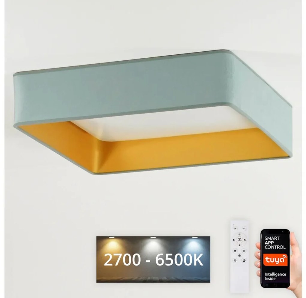 Brilagi-LED Stmievateľné svietidlo VELVET SQUARE LED/36W/230V Wi-Fi Tuya+DO mintové