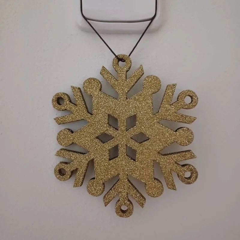 DECOLED Vločka III, pr. 15 cm, zlatá