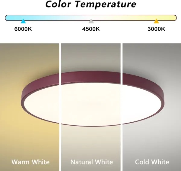 Brilagi-LED Stmievateľné stropné svietidlo POOL LED/60W/230V 3000-6000K 60 cm bordó + diaľkové ovládanie