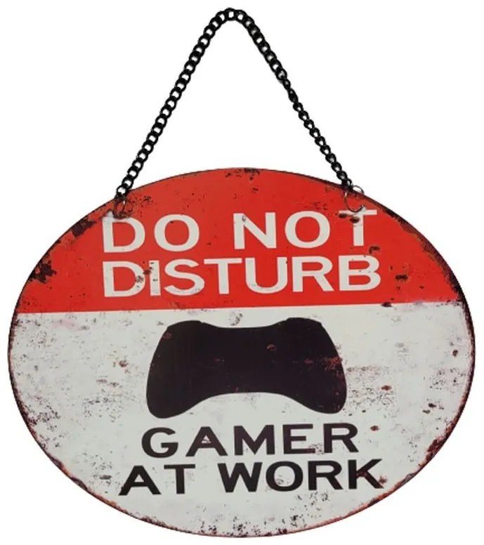 Závesná kovová ceduľa Do Not Disturb - 25*20 cm