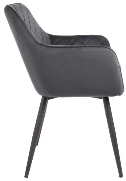 Jedálenská stolička SHELTON zamatová sivá 860503