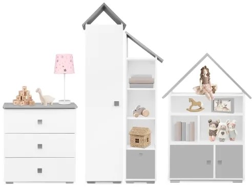 Komoda PABIS 87x83 cm biela/šedá