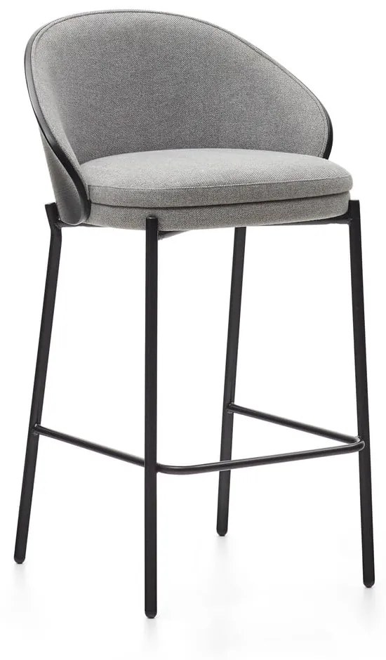 Čierno-sivá barová stolička (výška sedadla 65 cm) Eamy – Kave Home