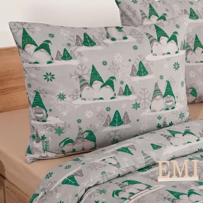Vianočné obliečky Buddy zelené EMI, Detský set 90x130 + 45x65
