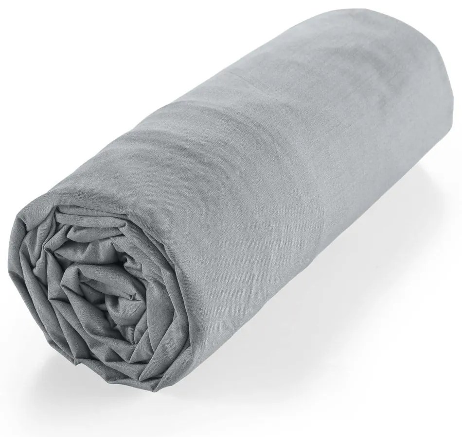 Sivá napínacia plachta z Bio bavlny 90x190 cm Biolina – douceur d'intérieur