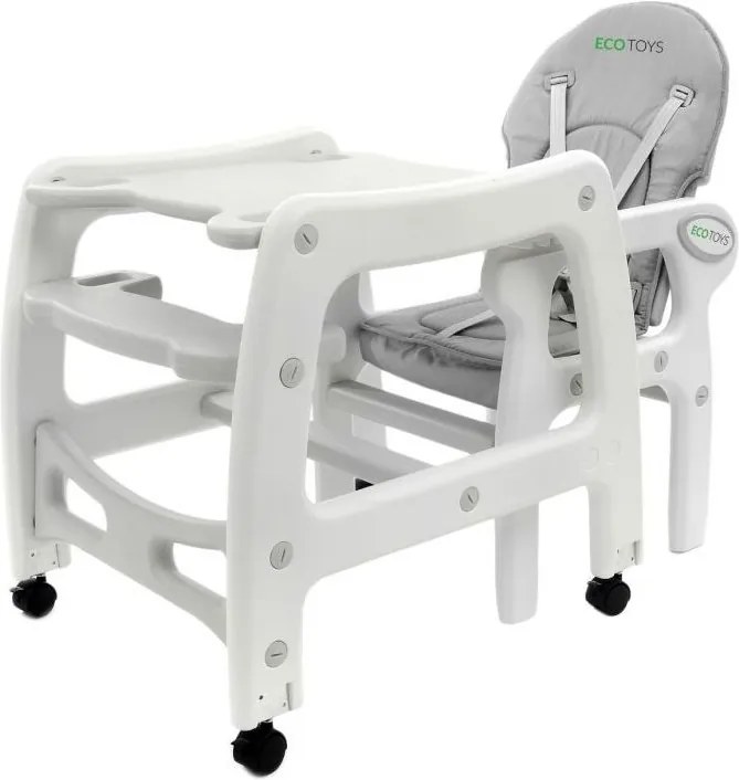 Bestent Detská jedálenská stolička 3v1 GRAY Ecotoys