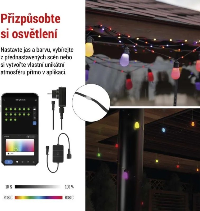 Svetelná LED reťaz GoSmart 150 cm viacfarebná