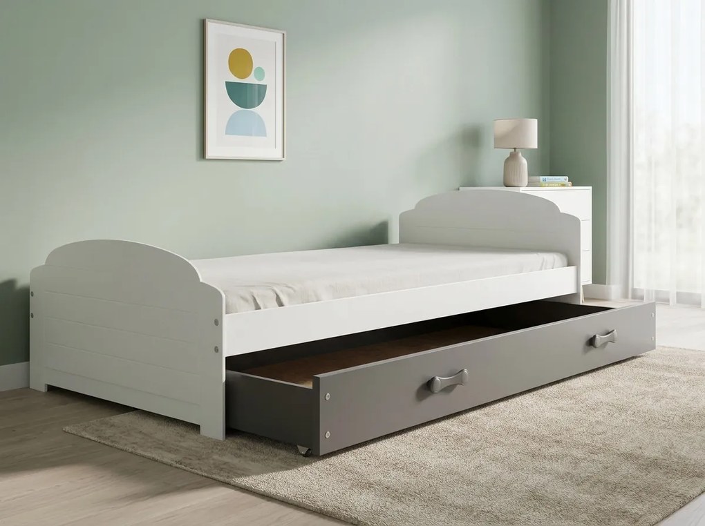 Posteľ LILI 200x90 biela - grafitová