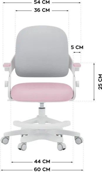 Detská otočná stolička Mark Adler Junior 4.3 ružová / sivá