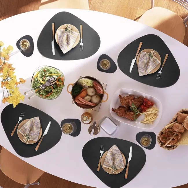 Podložka pod tanier a šálku TRIVAL BLACK (8 ks)