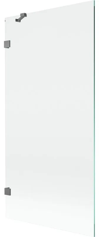 Mexen, Mexen Lunar 1-krídlová vaňová zástena 90 x 150 cm, transparentná, pištoľový kov - 897-090-000-95-00