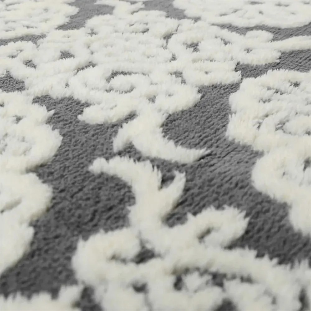 Tutumi Bolonia, plyšový 3D koberec 140x200cm, šedá, SHG-04002