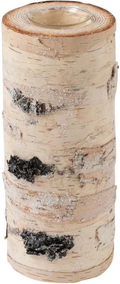 Prírodný svietnik z masívnej brezy J-Line, výška 25 cm