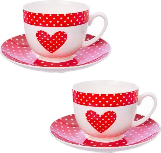 Porcelánová šálka s tanierikom BODKA 280 ml 2 ks